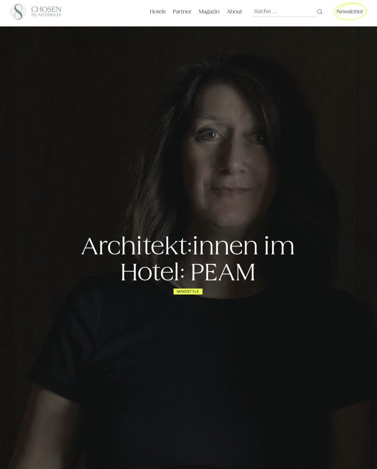 PEAM presse Chosen by Architects<br />
02/2025<br />
Foto: M. Bridts<br />
Text: Regine Geibel